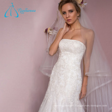 Tulle Lace Appliques Satin A-Line Wedding Dress Online Sale